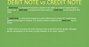 Debit Note vs Credit Note | Explained with Example