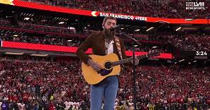 Post Malone performs 'America the Beautiful' at Super Bowl LVIII