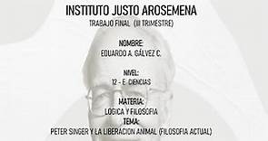 Peter Singer y la liberación animal (Filosofía actual)