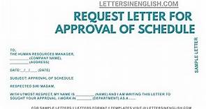 Request Letter for Approval of Schedule – How To Write Letter To HR Department