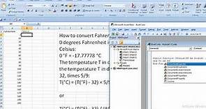 How to convert Fahrenheit to Celsius excel vba
