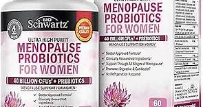 Menopause Supplements for Women - 40 Billion CFU Menopause Probiotics for Women - Menopause Relief for Hot Flashes Night Sweats Mood Swings and Hormone Balance - Non-GMO, 60 Count, 60 Servings