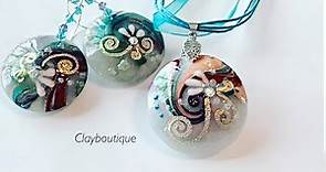 Polymer Clay Faux Lampwork Glass Pendant