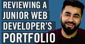Junior Web Developer Portfolio Review