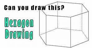 How to Draw a Hexagon Drawing | Easy Perfect Hexagon Shape Step by Step Outline | Isometric 3D