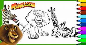 Madagascar Coloring Pages | Coloring Alex and Marty