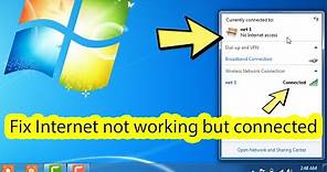 Fix windows 7 no internet access but connected ethernet