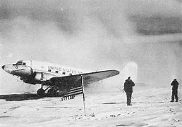 Image result for first airplane landed at the geographic north pole.