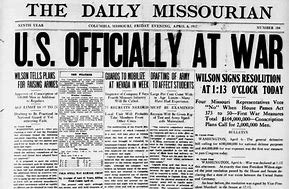 Image result for U.S. Senate voted 90-6 to enter World War I 