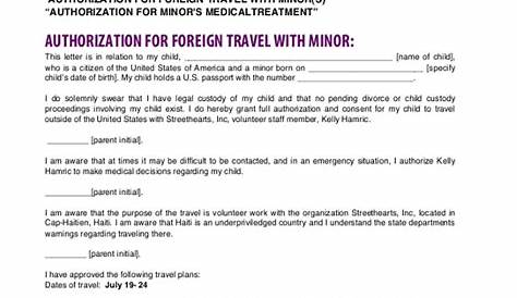 FREE 8+ Sample Child Travel Consent Forms in PDF | MS Word
