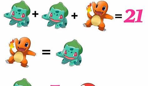 math pokemon worksheet