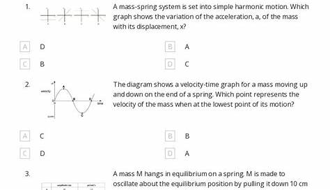 harmonic motion worksheets