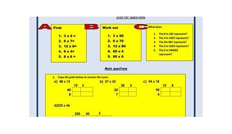 grid multiplication worksheet