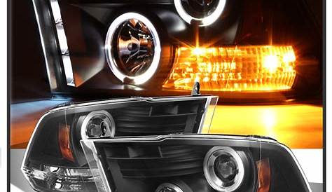 Black 2009-2017 Dodge Ram LED Halo Projector Headlights 2010 2011 2012