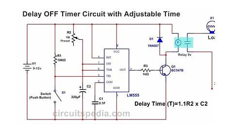 555 Delay OFF Timer Circuit For Delay Before Turn OFF Circuit