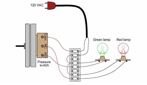 Draw Wiring of a Pressure Switch to control two lamps - Inst Tools