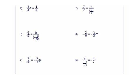 solving equations with fractions worksheets 7th grade