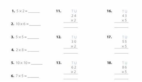 Multiply by 2, 5 and 10 | PrimaryLeap.co.uk | Free worksheets for kids