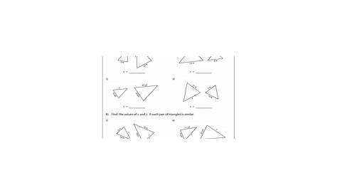 similar triangles missing sides worksheets