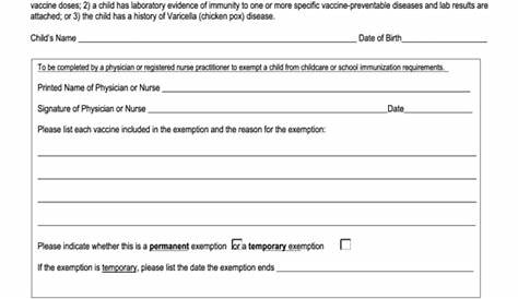 Fillable Medical Exemption Form printable pdf download