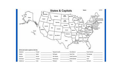 States & Capitals Worksheet by Scott Levering | Teachers Pay Teachers