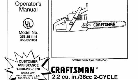 craftsman 358.794741 operator s manual