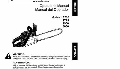 Poulan 2750 Chainsaw User Manual | Manualzz