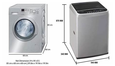 washing machine sizes chart cubic feet