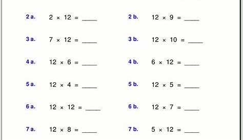Multiplication worksheets for grade 3