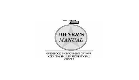 Owner’s Manuals | KZ RV