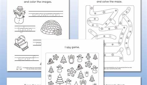 Winter Worksheets for Kindergarten - Itsy Bitsy Fun