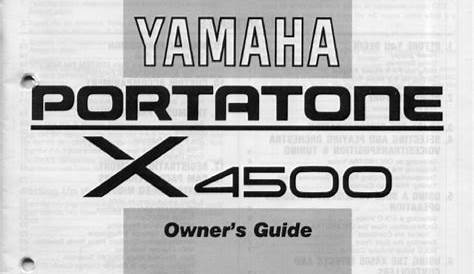 YAMAHA PORTATONE X4500 OWNER'S MANUAL Pdf Download | ManualsLib
