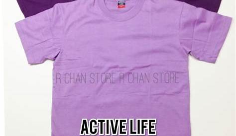 PLAIN COLOR! ROUND NECK T SHIRT ( ACTIVE LIFE) XS TO 3XL!! VIOLET SHADE