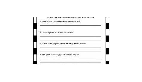 Quotation Marks In Dialogue Worksheet Practice by TLTussing | TpT