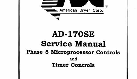 AMERICAN DRYER CORP. AD-170SE SERVICE MANUAL Pdf Download | ManualsLib
