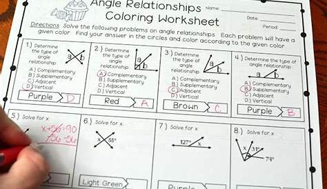 Angle Relationships Worksheet Answer Key Pdf
