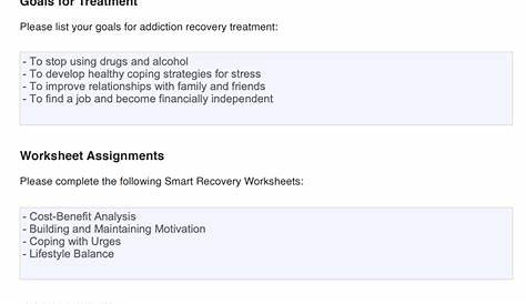 smart recovery worksheets