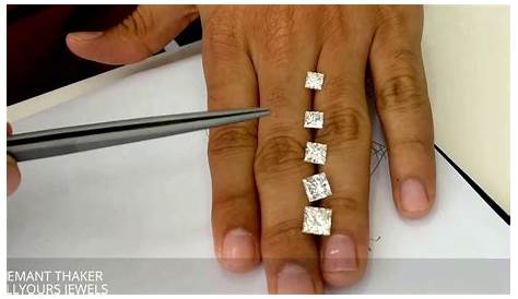 Princess cut diamond size comparison on hand 1ct untill 3 ct- Hindi - YouTube