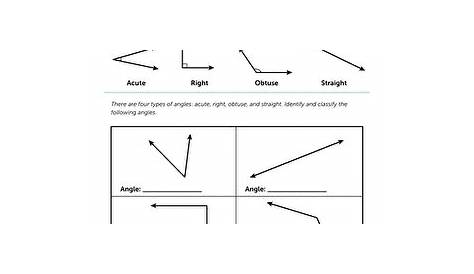 idenitfying angles fourth grade worksheet