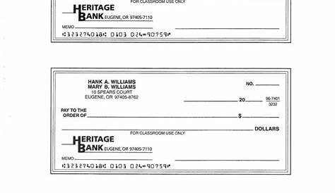 bank account worksheets for students