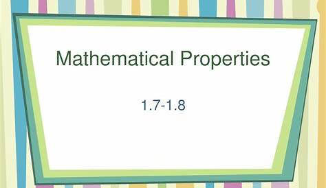 mathematical properties worksheet