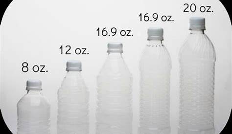 water bottle sizes chart