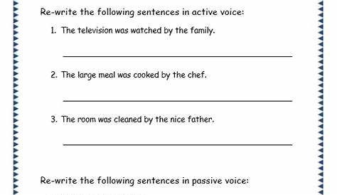 Grade 3 Grammar Topic 3: Active Passive Voice Worksheets - Lets Share Knowledge