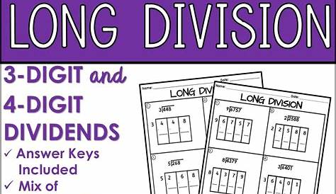 Box Method Long Division Worksheets | Long division, Long division