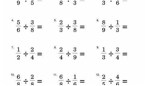 dividing fractions 6th grade