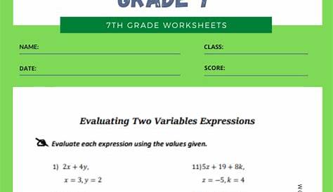 Algebra Worksheets Grade 6 / Free Worksheets For Linear Equations