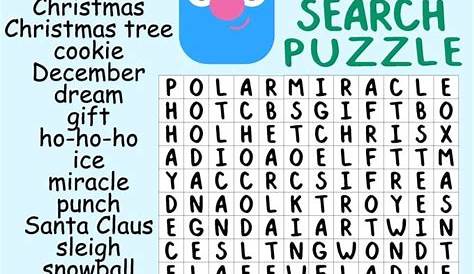 free holiday word search printable