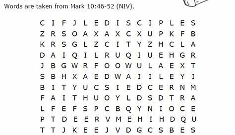 Blind Bartimaeus - Word Search Puzzle | 2015 VBS Camping | Pinterest