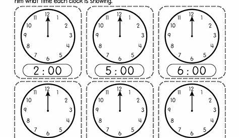 telling time worksheet free kindergarten math worksheet for kids - time