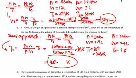 exploring gas laws worksheet answers